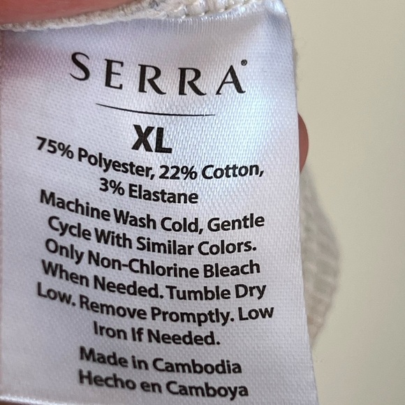 Serra Women Sweater XL Turtle Neck Cream Soft Ribbed Knit Texture Lightweight - Picture 7 of 12